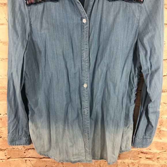 Driftwood Embroidered Button down Denim Shirt - Picture 8 of 8
